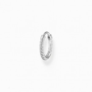 Thomas Sabo Single Hoop Earring Rope Silver Visiace Nausnice Damske Strieborne | SK-24AMHWELB