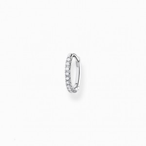 Thomas Sabo Single Hoop Earring White Stones, Silver Visiace Nausnice Damske Strieborne | SK-84QPSGTVC