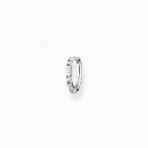 Thomas Sabo Single Hoop Earring White Stones, Silver Visiace Nausnice Damske Strieborne | SK-87ZXYSAMI