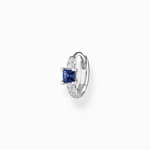 Thomas Sabo Single Hoop Earring With Blue And White Stones Silver Visiace Nausnice Damske Strieborne | SK-12PBWIHSJ