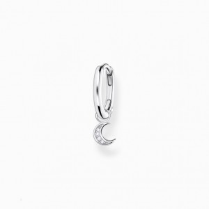 Thomas Sabo Single Hoop Earring With Moon Pendant Silver Visiace Nausnice Damske Strieborne | SK-08DKVSZFU