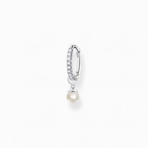 Thomas Sabo Single Hoop Earring With Pearl Pendant Silver Visiace Nausnice Damske Strieborne | SK-58BJKYEXG