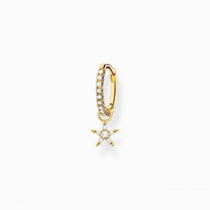 Thomas Sabo Single Hoop Earring With Star Pendant Gold Visiace Nausnice Damske Žlté Zlate Strieborne | SK-97TXIGNRV