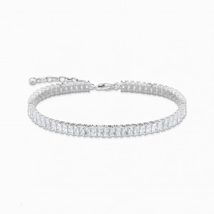 Thomas Sabo Tenisove Bracelet With White Stones Silver Naramok Damske Strieborne | SK-37NKLEYMW