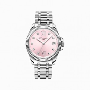 Thomas Sabo Watch Divine Pink With White Stones Silver-Coloured Hodinky Damske Siva | SK-32CQKRBSV