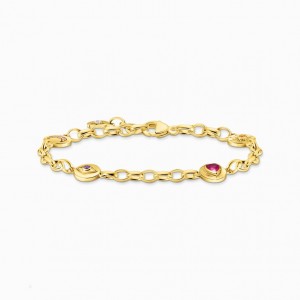 Thomas Sabo Yellow-Gold Plated Bracelet With Round Elements And Stones Naramok Damske Žlté Zlate Strieborne | SK-29SWUTVZH