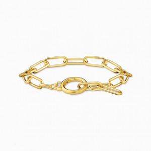 Thomas Sabo Yellow-Gold Plated Link Bracelet With Zirconia And Ring Clasp Naramok Damske Žlté Zlate Strieborne | SK-17LCWJNUD