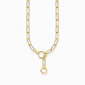 Thomas Sabo Yellow-Gold Plated Link Necklace With Ring Clasps And Zirconia Nahrdelnik Damske Žlté Zlate Strieborne | SK-97VSEFKTB