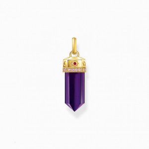 Thomas Sabo Yellow-Gold Plated Pendant With Imitation Amethyst Prívesky Damske Žlté Zlate Strieborne | SK-58BKEACYZ