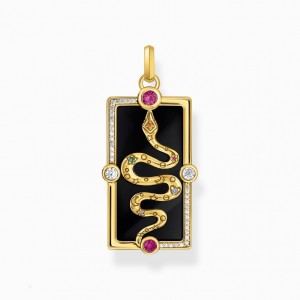 Thomas Sabo Yellow-Gold Plated Pendant With Snake, Cold Enamel And Stones Prívesky Damske Žlté Zlate Strieborne | SK-21MPVAOCS