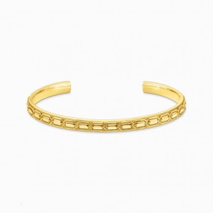 Thomas Sabo Yellow-Gold Plated Slim Bangle With Crocodile Detailing Náramky Damske Žlté Zlate Strieborne | SK-94IBYPTDV